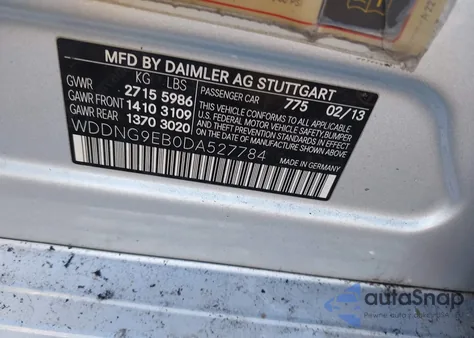 2013 Mercedes-Benz S 550 4Matic from USA, damaged, VIN WDDNG9EB0DA527784